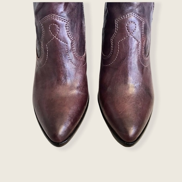 Frye Renee Seam Brown Leather Short Ankle Bootie - Picture 10 of 16